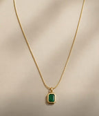Green Stone Pendant - Ataara Jewels