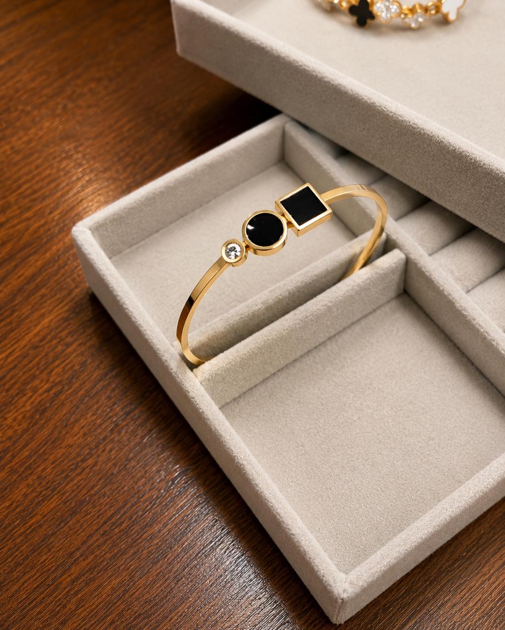 Minimal Black Stone Bracelet - Ataara Jewels