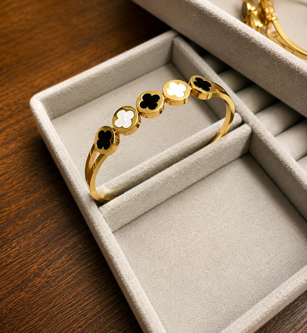 Minimal White and Black Bracelet - Ataara Jewels
