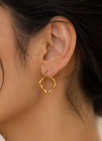 Molten Square Hoops - Ataara Jewels
