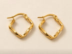 Molten Square Hoops - Ataara Jewels