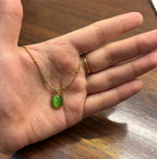 Shinny Green Round Stone Pendant - Ataara Jewels